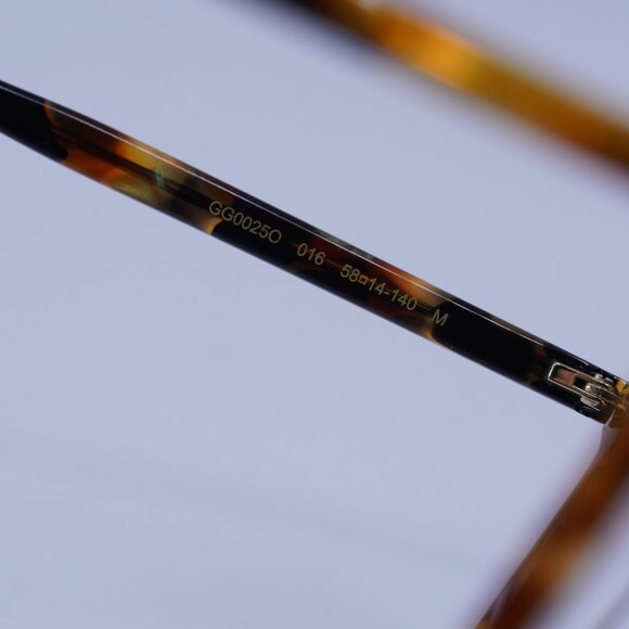 Gucci GG0025O 016 Eyeglasses Havana 58mm Cat Eye Frame - Picture 6 of 10